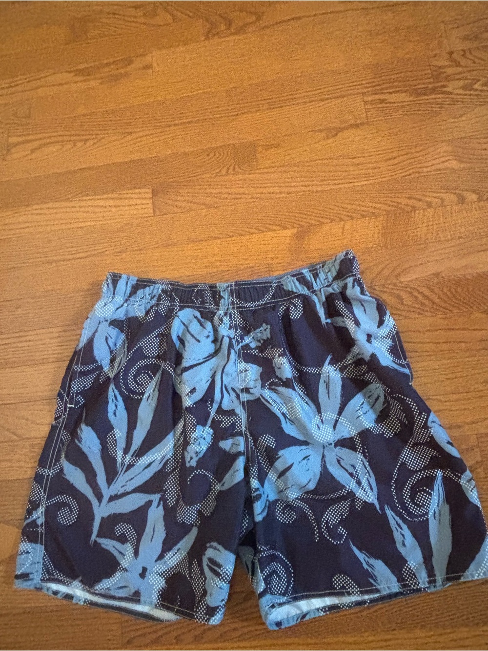 Newport Navy Swim Shorts with Light Blue Floral Print